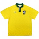 Maillot Brasil Domicile Retro 1991 1993 Jaune Pas Cher