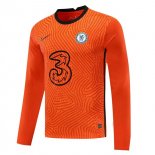 Maillot Chelsea Manches Longues Gardien 2020 2021 Orange Pas Cher