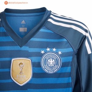 Maillot Allemagne Domicile ML Gardien 2018 Bleu Pas Cher