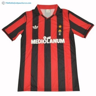 Maillot AC Milan Domicile Retro 1990 1991 Rouge Pas Cher