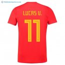 Maillot Espagne Domicile Lucas V. 2018 Rouge Pas Cher