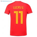 Maillot Espagne Domicile Lucas V. 2018 Rouge Pas Cher