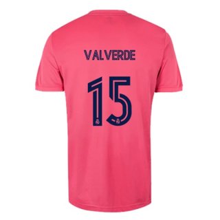Maillot Real Madrid Exterieur NO.15 Valverde 2020 2021 Rose Pas Cher