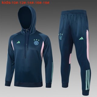 Enfant Sweat Shirt Capuche Ajax 2024 Bleu 2 Enfant Sweat Shirt Capuche Ajax 2024 Bleu 2