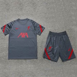 Entrainement Liverpool Ensemble Complet 2020 2021 Gris Rouge Pas Cher