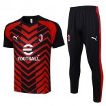 Thailande Maillot AC Milan Ensemble Complet 2024 Rouge Noir