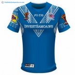 Maillot Rugby Samoa RLWC Domicile 2017 2018 Bleu Pas Cher