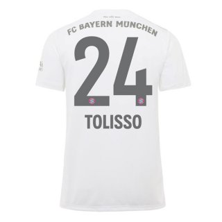 Maillot Bayern Munich NO.24 Tolisso Exterieur 2019 2020 Blanc Pas Cher