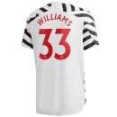 Maillot Manchester United NO.33 Williams Third 2020 2021 Blanc Pas Cher