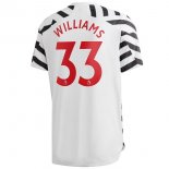 Maillot Manchester United NO.33 Williams Third 2020 2021 Blanc Pas Cher