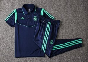 Polo Real Madrid Ensemble Complet 2019 2020 Bleu Marine Pas Cher