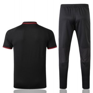 Polo Ensemble Complet Manchester United 2019 2020 Noir Rouge Pas Cher