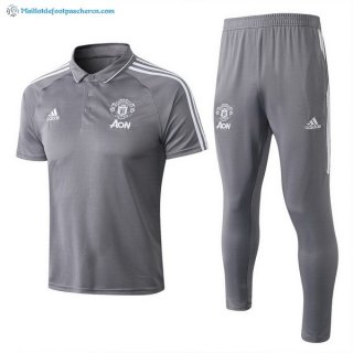 Polo Manchester United Ensemble Complet 2017 2018 Gris Pas Cher Polo Manchester United Ensemble Complet 2017 2018 Gris Pas Cher