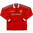 Maillot Manchester United Domicile ML Retro 1998 1999 Rouge Pas Cher