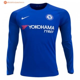 Maillot Chelsea Domicile ML 2017 2018 Pas Cher Maillot Chelsea Domicile ML 2017 2018 Pas Cher