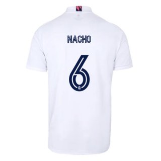 Maillot Real Madrid Domicile NO.6 Nacho 2020 2021 Blanc Pas Cher
