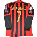 Maillot AC Milan Shevchenko Domicile ML NO.7 Retro 2005/06 Rouge Pas Cher