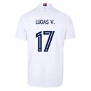 Maillot Real Madrid Domicile NO.17 Lucas V. 2020 2021 Blanc Pas Cher