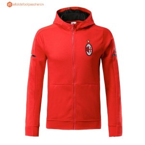 Sweat Shirt Capuche Milan Enfant 2017 2018 Rouge Pas Cher