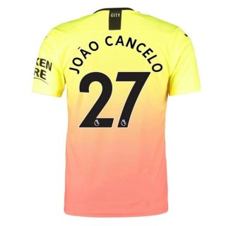 Maillot Manchester City NO.27 Cancelo Third 2019 2020 Orange Pas Cher