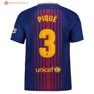 Maillot Barcelona Domicile Pique 2017 2018 Pas Cher