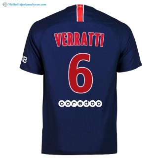 Maillot Paris Saint Germain Domicile Verratti 2018 2019 Bleu Pas Cher