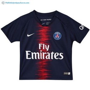 Maillot Paris Saint Germain Domicile Enfant 2018 2019 Bleu Pas Cher