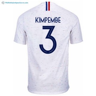 Maillot France Exterieur Kimpembe 2018 Blanc Pas Cher