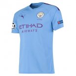 Thailande Maillot Manchester City Domicile 2019 2020 Bleu Pas Cher