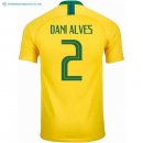 Maillot Brésil Domicile Dani Alves 2018 Jaune Pas Cher