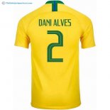 Maillot Brésil Domicile Dani Alves 2018 Jaune Pas Cher