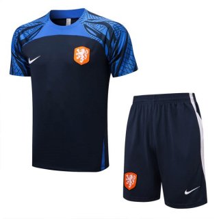 Maillot Entrainement Pays-Bas Ensemble Complet 2022 2023 Noir Bleu Maillot Entrainement Pays-Bas Ensemble Complet 2022 2023 Noir Bleu