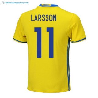 Maillot Sweden Domicile Larsson 2018 Jaune Pas Cher