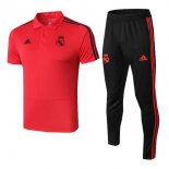 Polo Ensemble Complet Real Madrid 2018 2019 Rouge Pas Cher