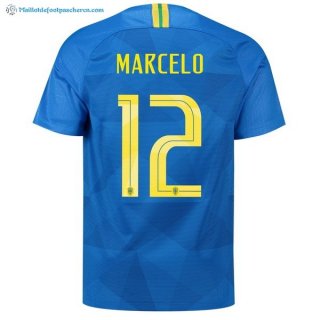 Maillot Brésil Exterieur Marcelo 2018 Bleu Pas Cher