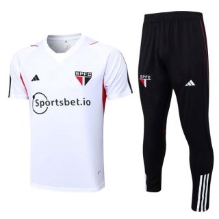 Maillot Sao Paulo Ensemble Complet 2023 2024 Blanc Noir Maillot Sao Paulo Ensemble Complet 2023 2024 Blanc Noir
