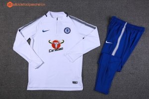 Survetement Chelsea 2017 2018 Blanc Bleu Pas Cher