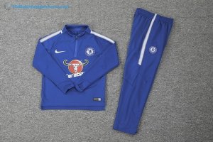 Survetement Enfant Chelsea 2017 2018 Bleu Blanc Pas Cher