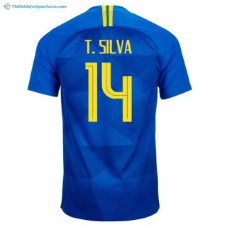 Maillot Brésil Exterieur T.Silva 2018 Bleu Pas Cher Maillot Brésil Exterieur T.Silva 2018 Bleu Pas Cher