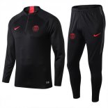 Survetement Paris Saint Germain 2019 2020 Noir Rouge Pas Cher