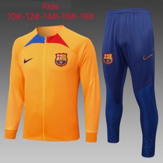 Enfant Survetement Barcelone 2023 Orange Bleu