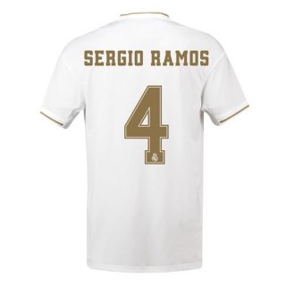 Maillot Real Madrid NO.4 Sergio Ramos Domicile 2019 2020 Blanc Pas Cher