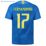 Maillot Brésil Exterieur Fernandinho 2018 Bleu Pas Cher