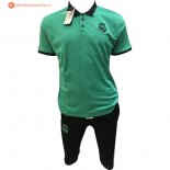 Polo Real Madrid Ensemble Complet 2017 2018 Vert Noir Pas Cher