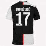 Maillot Juventus NO.17 Mandzukic Domicile 2019 2020 Blanc Noir Pas Cher