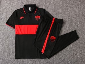 Polo AS Roma Ensemble Complet 2019 2020 Noir Rouge