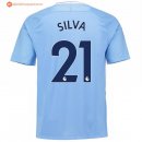 Maillot Manchester City Domicile Silva 2017 2018 Pas Cher