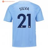 Maillot Manchester City Domicile Silva 2017 2018 Pas Cher