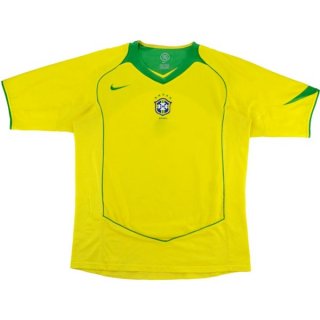 Maillot Brésil Domicile Retro 2004 Jaune Pas Cher