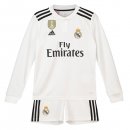 Maillot Real Madrid Domicile ML Enfant 2018 2019 Blanc Pas Cher